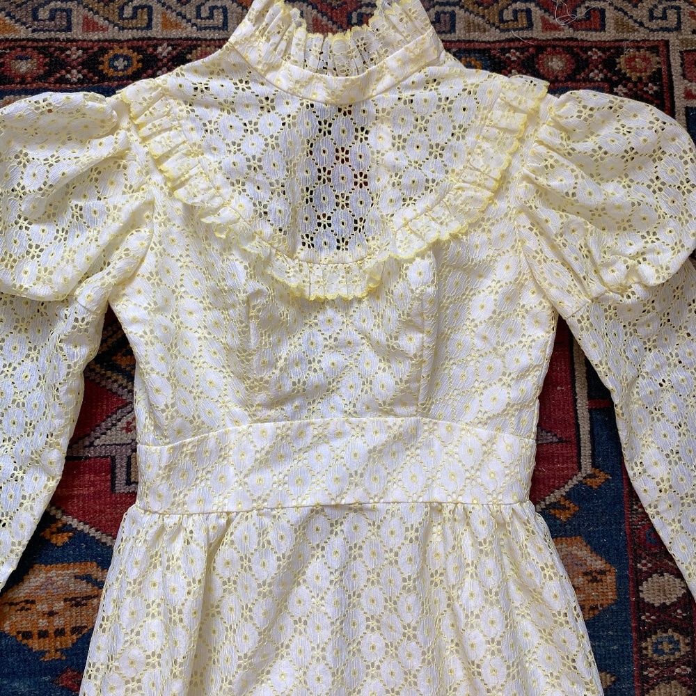 Gunne Sax Style 60s 70s Prairie Dress Cottagecore Lace Wedding Dress